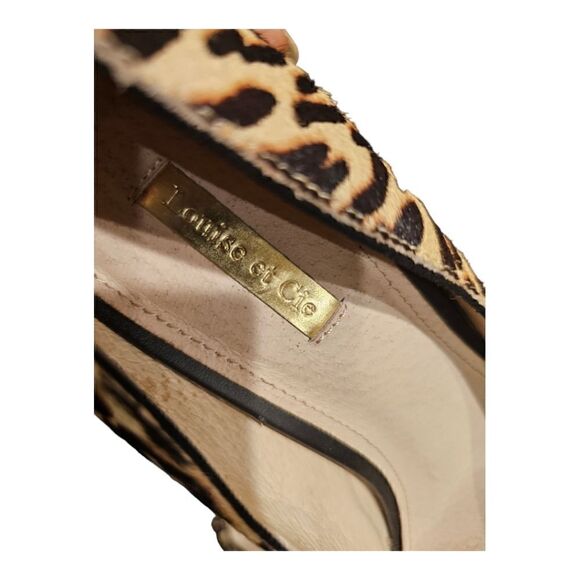 LOUISE ET CIE Leopard Print Ponyhair Block Heels - Size 10 1/2 - Picture 6 of 7